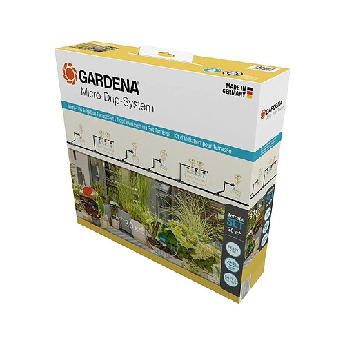 Système de goutte-à-goutte Gardena 13400-20 Kit pour Débutants (30 Plantes) Noir