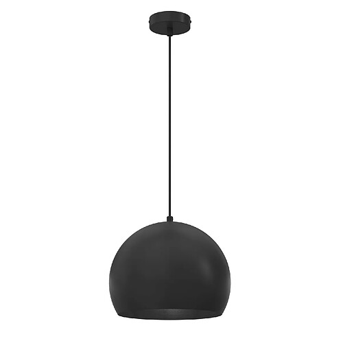 Suspension noire minimaliste Sool Luminex, grand abat-jour dôme E27 15W