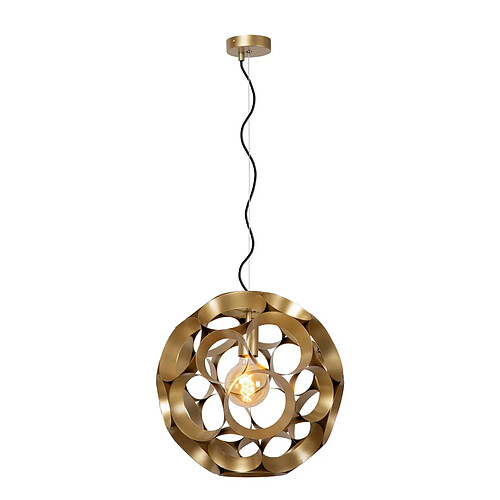 Lucide Suspension rétro dorée sph?re ajourée 40 cm E27 métal