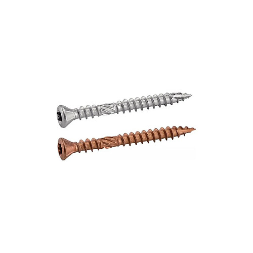 ACTON Vis de terrasse 5 x 50 mm A4 Brun - Double filetage - Torx T25 - 200