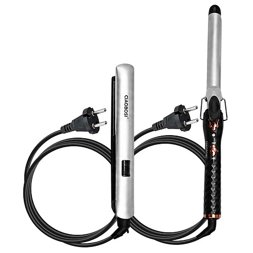 Avizar Set de Coiffure 45W avec Fer à Lisser et Boucleur 110V-240V Gris