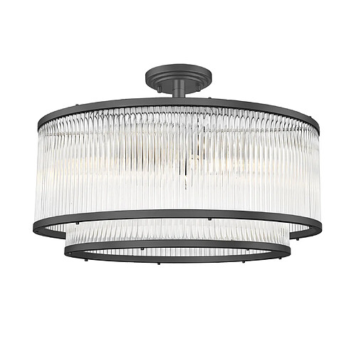 Zuma Line Plafonnier Art déco SERGIO 6xE14 noir verre Zuma