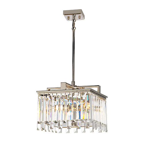Elstead Lighting Lustre carré moderne cristal nickel Aries 4xE14 Elstead