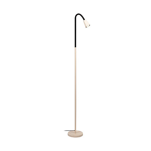 Lampadaire de lecture minimaliste beige et noir, bras flexible, GU10 25W, JASPER Lucide