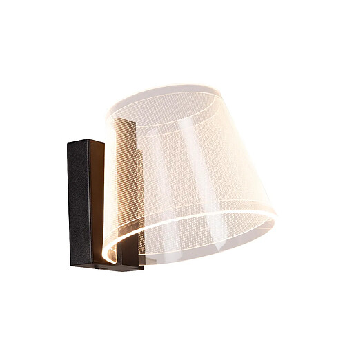 Lucide Applique murale de salle de bain noire LED 10W IP44 abat-jour acrylique motif