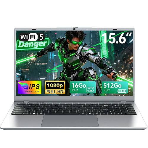 VANWIN PC Portable-15.6"FHD-Intel Pentium Gold 6500Y(Jusqu'à 3.4 GHz)-16Go RAM-512Go SSD