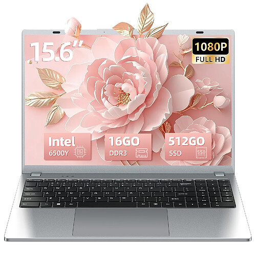 VANWIN PC Portable-15.6"FHD-Intel Pentium Gold 6500Y(Jusqu'à 3.4 GHz)-16Go RAM-512Go SSD