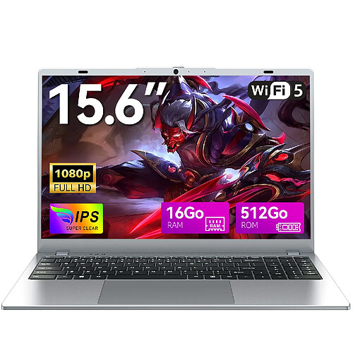 VANWIN PC Portable-15.6"FHD-Intel Pentium Gold 6500Y(Jusqu'à 3.4 GHz)-16Go RAM-512Go SSD