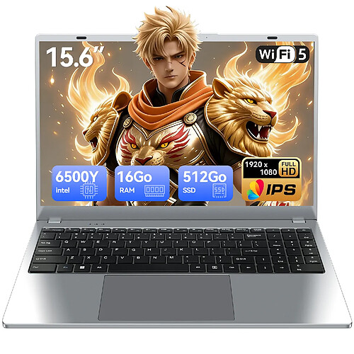 VANWIN PC Portable-15.6"FHD-Intel Pentium Gold 6500Y(Jusqu'à 3.4 GHz)-16Go RAM-512Go SSD