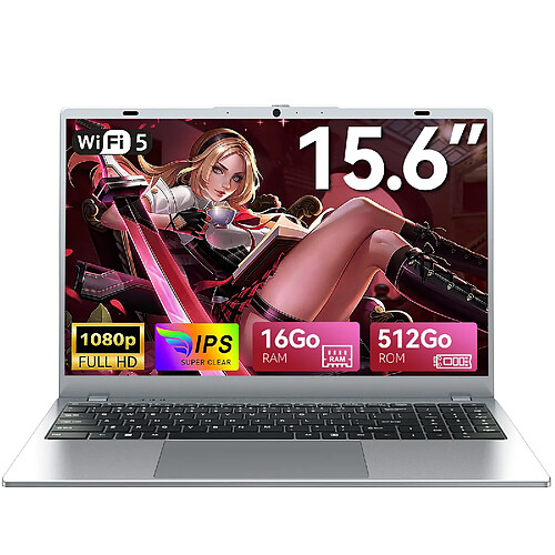 VANWIN PC Portable-15.6"FHD-Intel Pentium Gold 6500Y(Jusqu'à 3.4 GHz)-16Go RAM-512Go SSD