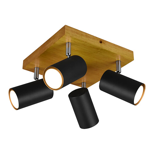 Trio Spot plafond 4 lampes - Bois clair