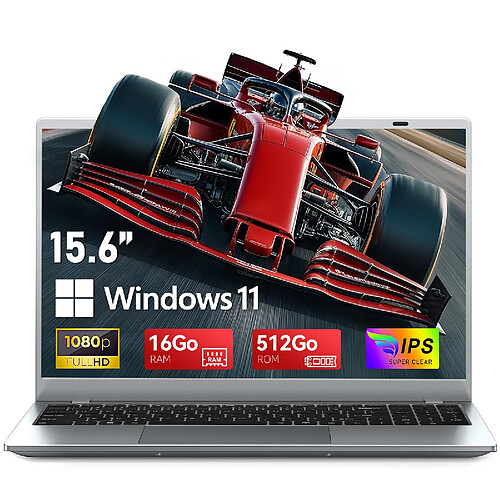 VANWIN PC Portable-15.6"FHD-Intel Pentium Gold 6500Y(Jusqu'à 3.4 GHz)-16Go RAM-512Go SSD