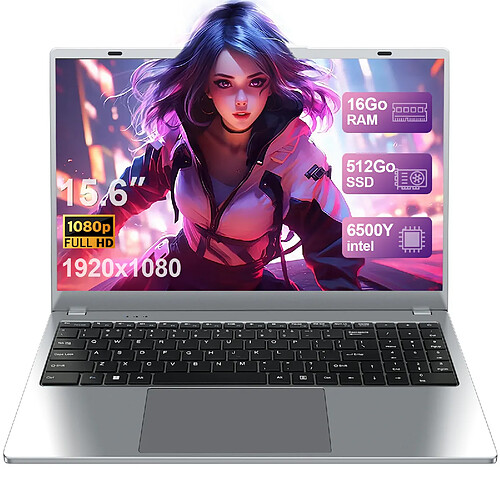 VANWIN PC Portable-15.6"FHD-Intel Pentium Gold 6500Y(Jusqu'à 3.4 GHz)-16Go RAM-512Go SSD