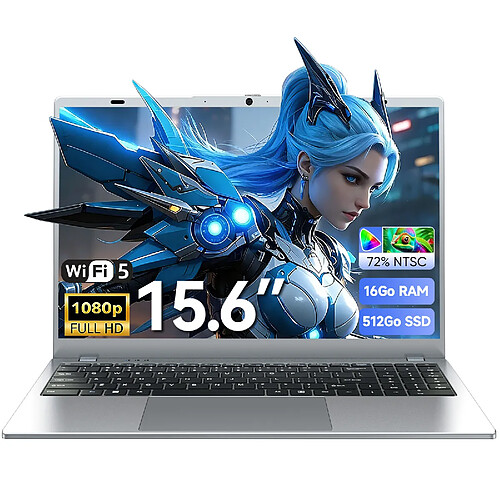 VANWIN PC Portable-15.6"FHD-Intel Pentium Gold 6500Y(Jusqu'à 3.4 GHz)-16Go RAM-512Go SSD