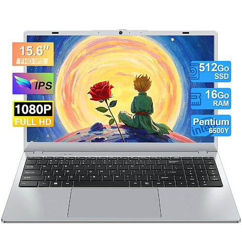 VANWIN PC Portable-15.6"FHD-Intel Pentium Gold 6500Y(Jusqu'à 3.4 GHz)-16Go RAM-512Go SSD