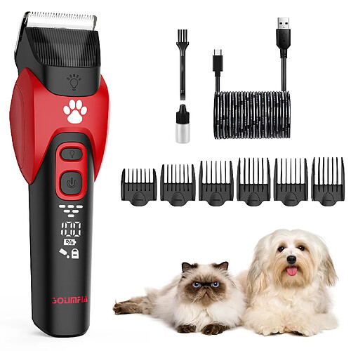 Tondeuse pour chiens SK-1821 HATTEKER tondeuse pour chiens et chats, avec ciseaux et peigne