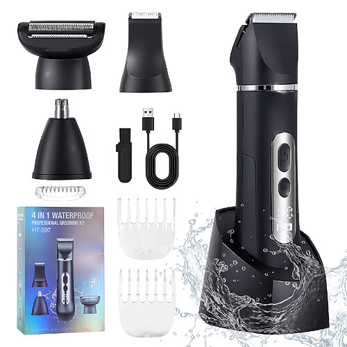 Kit multifonction tondeuse cheveux, tondeuse barbe HATTEKER, tondeuse pour poils 4-en-1