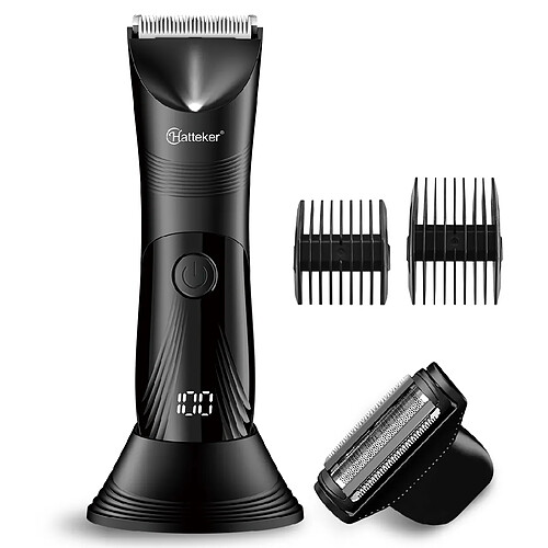 Tondeuse et Rasoir 2-en-1, 6 800 tr/min, HATTEKER, écran LED, Longue Autonomie