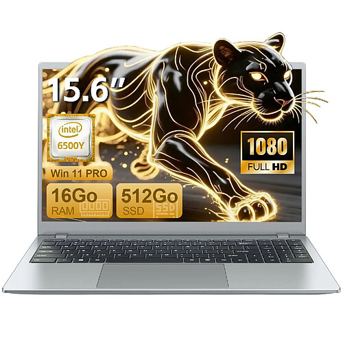 VANWIN PC Portable-15.6"FHD-Intel Pentium Gold 6500Y(Jusqu'à 3.4 GHz)-16Go RAM-512Go SSD