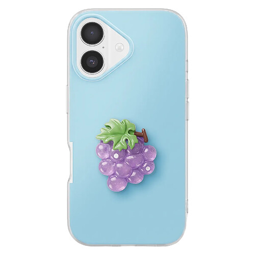 Avizar Coque pour iPhone 17 avec Motif Raisin en Relief 3D et Contour Surélevé Bleu