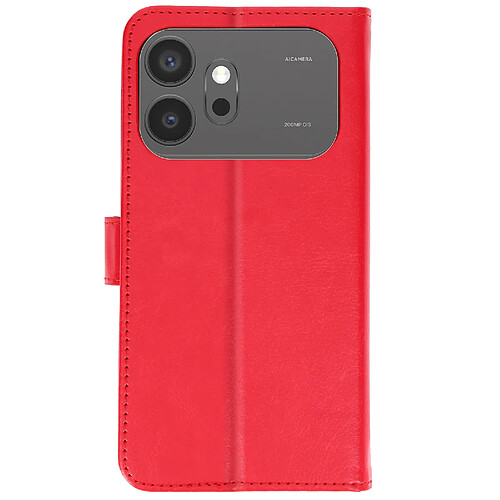 Mayaxess Étui Portefeuille pour Honor 600 / 600 Pro avec Support Vidéo et Dragonne Rouge