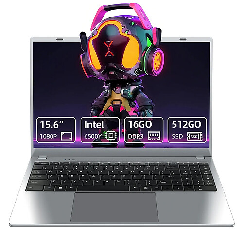 VANWIN PC Portable-15.6"FHD-Intel Pentium Gold 6500Y(Jusqu'à 3.4 GHz)-16Go RAM-512Go SSD