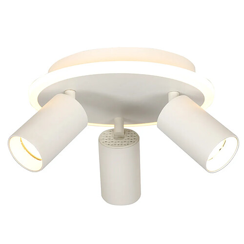 Light Prestige Plafonnier rond blanc 3 spots GU10 LED CCT 13W Parma