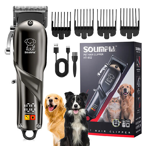 Hatteker Tondeuse pour chiens HT-852 Tondeuse chiens et chats silencieuse et faibles vibrations