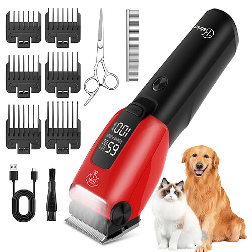 Tondeuse pour animaux HATTEKER kit toilettage pour chiens à 3 vitesses et silencieux