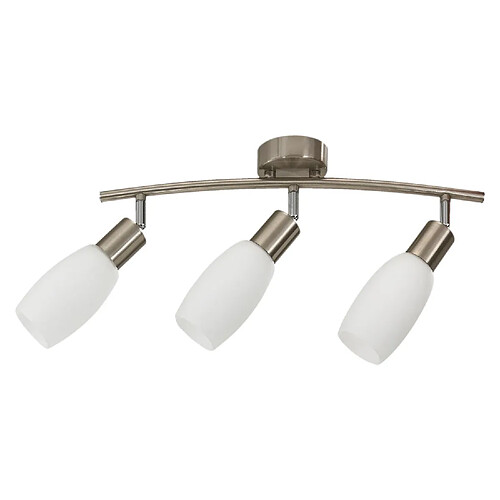 Plafonnier patiné blanc verre 3xE14 40W Lampex Almeda