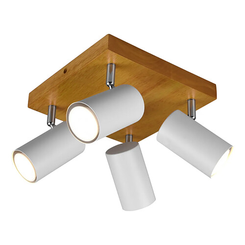Trio Spot plafond 4 lampes - Bois clair