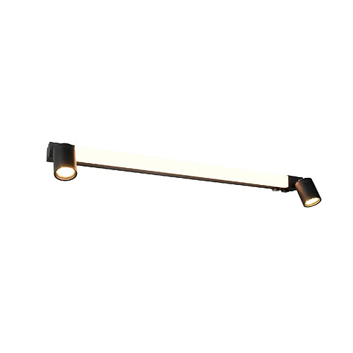 Trio Applique de salle de bain noire LED 9W avec 2 spots GU10, IP44, orientable, 90 cm