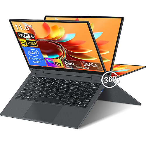 VANWIN PC Portable 11.6"Ecran Tactile rotation 360°8Go RAM 256Go SSD-Intel® Pentium® Gold 6500Y