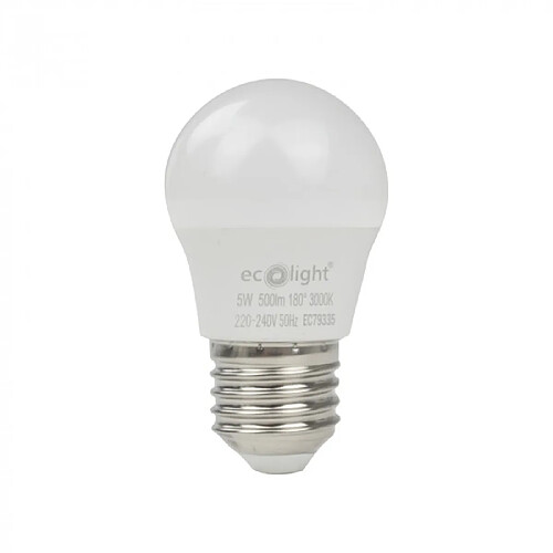 Ampoule LED globe opale E27 5W 3000K 450 lm Ecolight