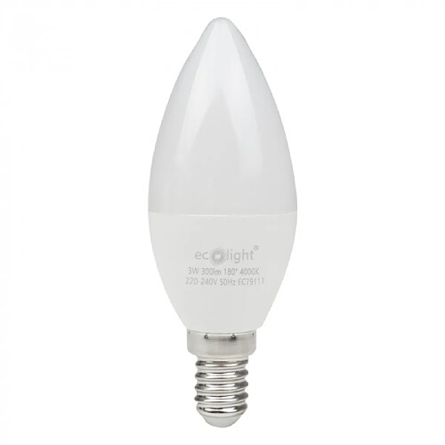 Ecolight Ampoule LED bougie E14 3W 4000K 270lm sans scintillement