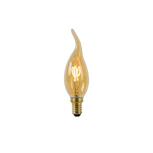 Ampoule LED filament ambrée flamme E14 3W 2200K 115 lm dimmable Lucide