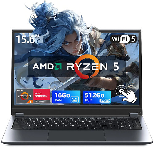 VANWIN PC Portable YOGA Ecran Tactile rotation 360°AMD Ryzen5 7430U RAM 16Go DDR4 SSD 512Go