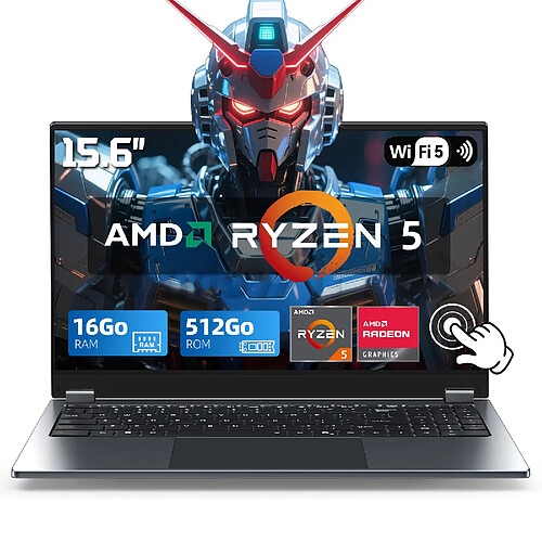 VANWIN PC Portable YOGA Ecran Tactile rotation 360°AMD Ryzen5 7430U RAM 16Go DDR4 SSD 512Go