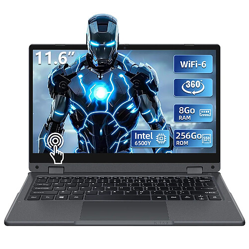 VANWIN PC Portable 11.6"Ecran Tactile rotation 360°8Go RAM 256Go SSD-Intel® Pentium® Gold 6500Y