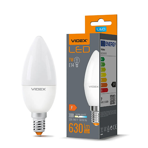 Ampoule LED bougie C37 E14 7W 630lm 3000K blanc Videx