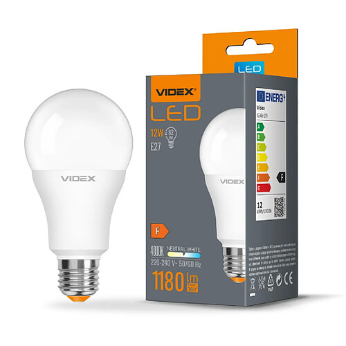 Ampoule LED A60 E27 12W 4000K 1180lm blanc neutre Videx