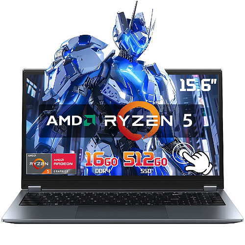 VANWIN PC Portable YOGA Ecran Tactile rotation 360°AMD Ryzen5 7430U RAM 16Go DDR4 SSD 512Go