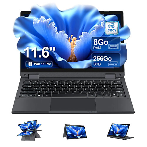 VANWIN PC Portable 11.6"Ecran Tactile rotation 360°8Go RAM 256Go SSD-Intel® Pentium® Gold 6500Y