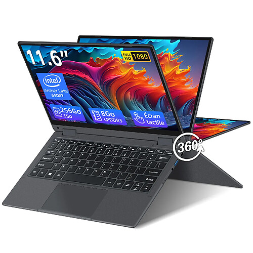 VANWIN PC Portable 11.6"Ecran Tactile rotation 360°8Go RAM 256Go SSD-Intel® Pentium® Gold 6500Y