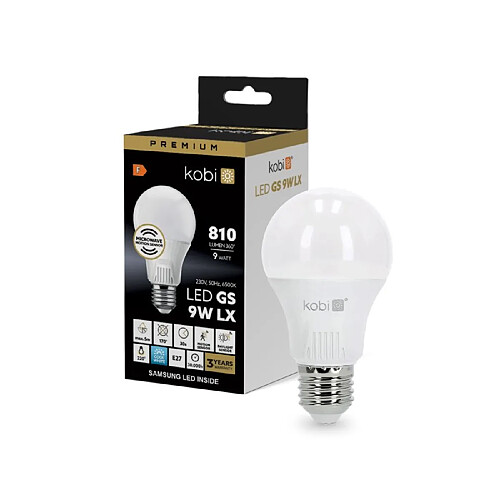 Kobi Ampoule LED E27 9W détecteur mouvement/crépusc 6500K