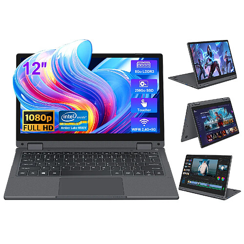 VANWIN PC Portable 11.6"Ecran Tactile rotation 360°8Go RAM 256Go SSD-Intel® Pentium® Gold 6500Y