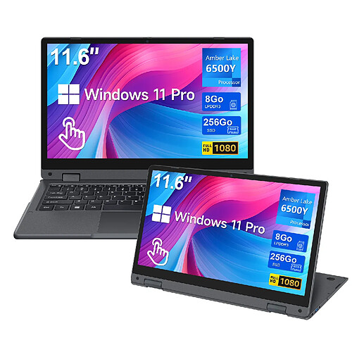 VANWIN PC Portable 11.6"Ecran Tactile rotation 360°8Go RAM 256Go SSD-Intel® Pentium® Gold 6500Y