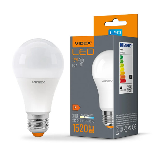 Ampoule LED A65 E27 15W 1520lm blanc chaud 3000K Videx