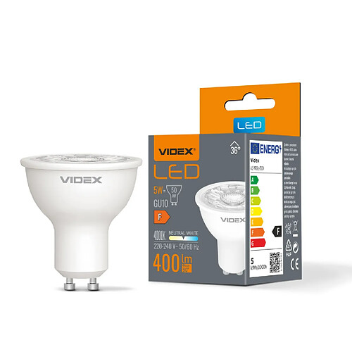 Spot LED MR16 GU10 5W 400lm 4000K neutre Videx