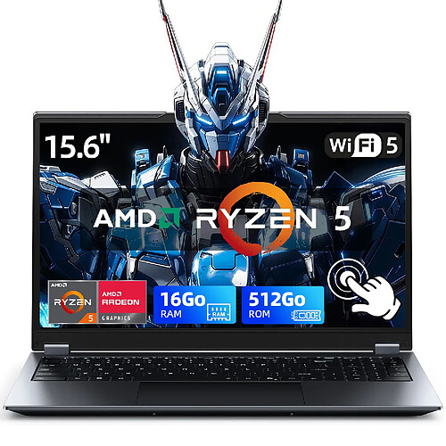 VANWIN PC Portable YOGA Ecran Tactile rotation 360°AMD Ryzen5 7430U RAM 16Go DDR4 SSD 512Go